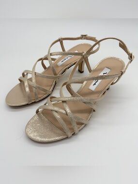 Nina Gold Strappy Heeled Sandals